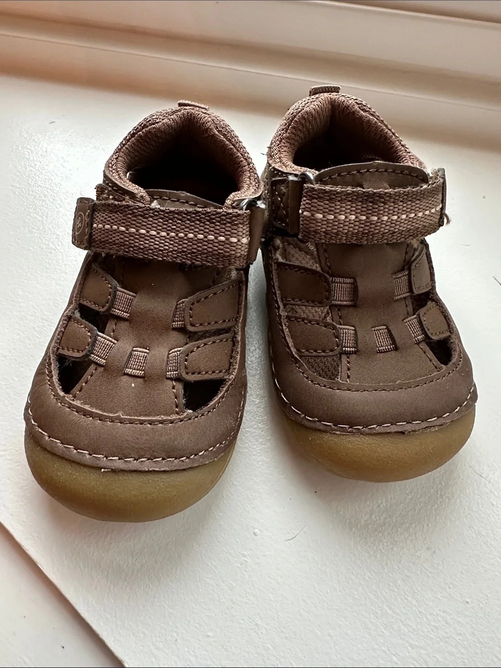 Stride Rite Brown Closed-Toe Baby Sandals